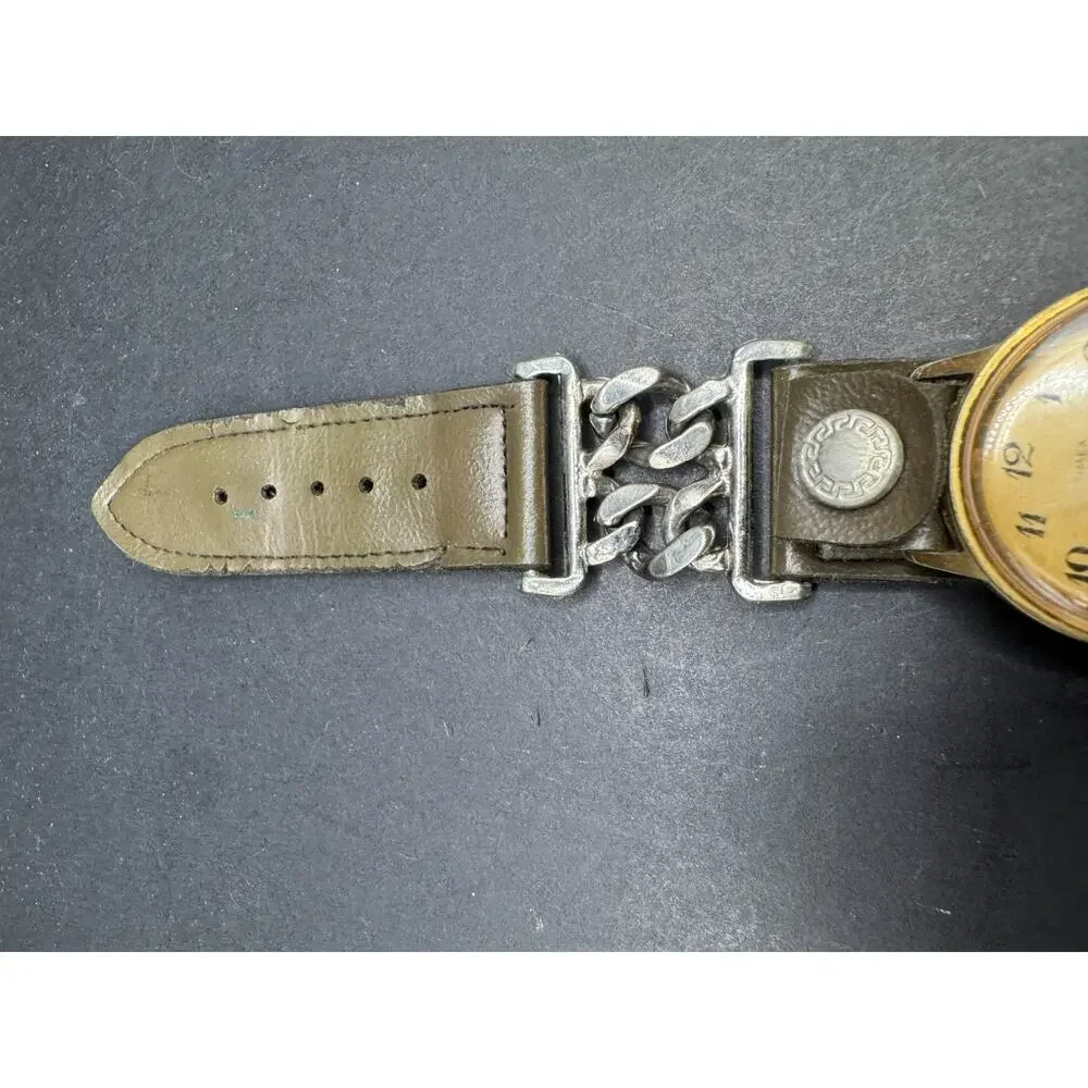 1973 Timex Viscount Men's Automatic WR Watch 46561 3273 Gold Tone Leather Band